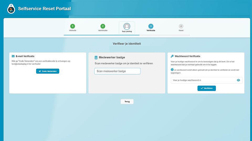 Wachtwoord reset stap 3